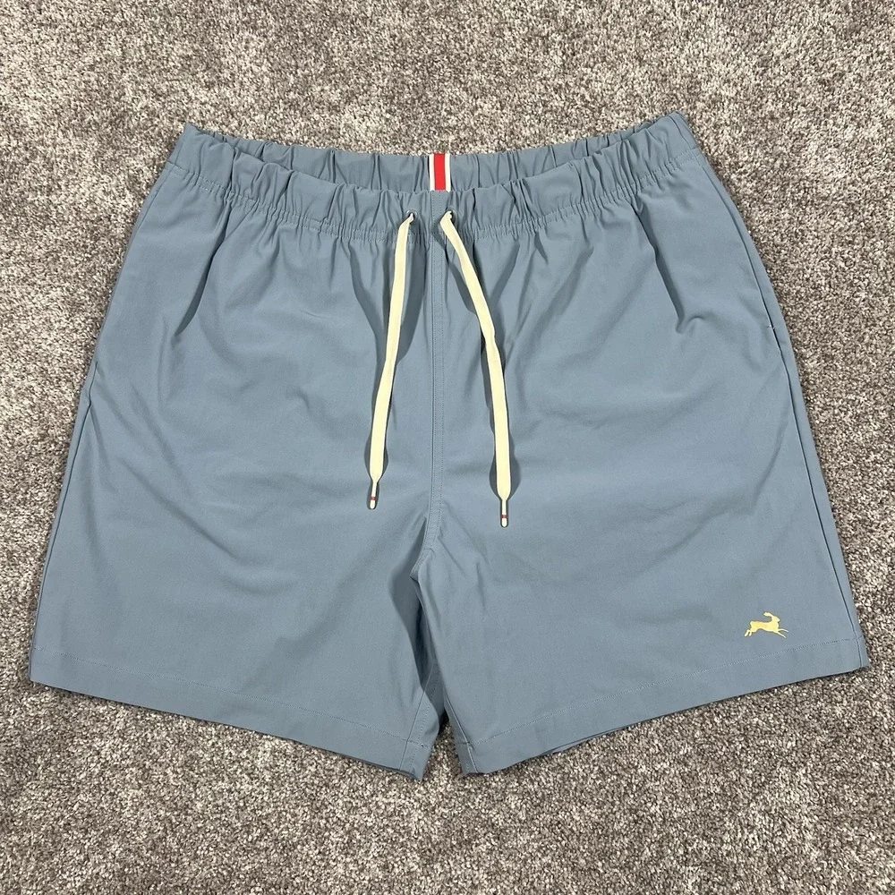 Run Cannonball Run Tracksmith Swim Trunk Board Shorts Size Large Slate/Blue